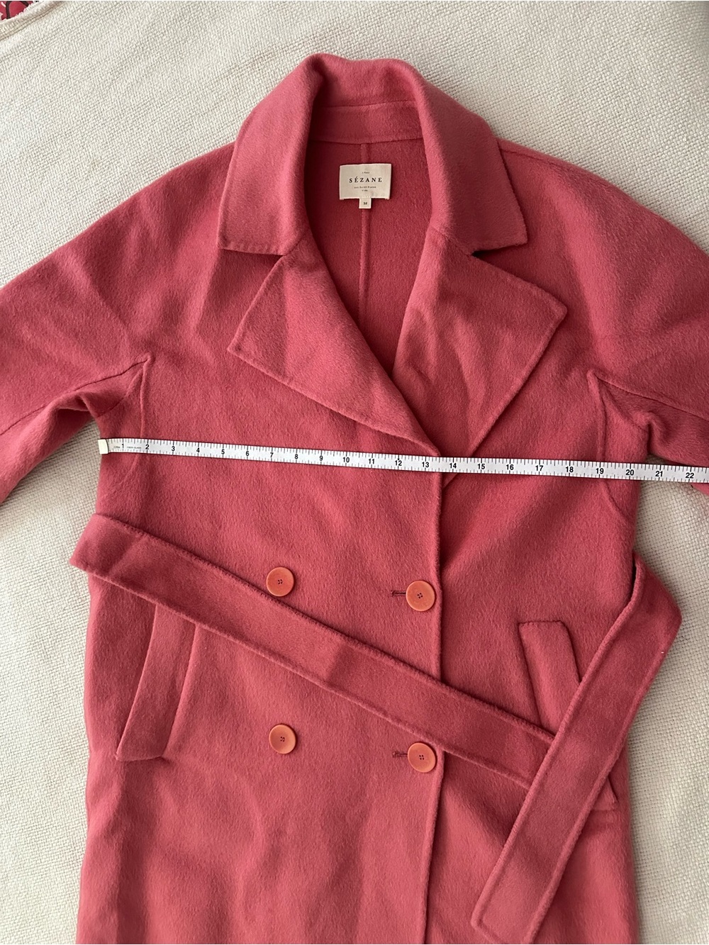 Rare! Sezane Taylor Coat in Peony - Retail $400 - 100% wool! - Picture 10 of 11